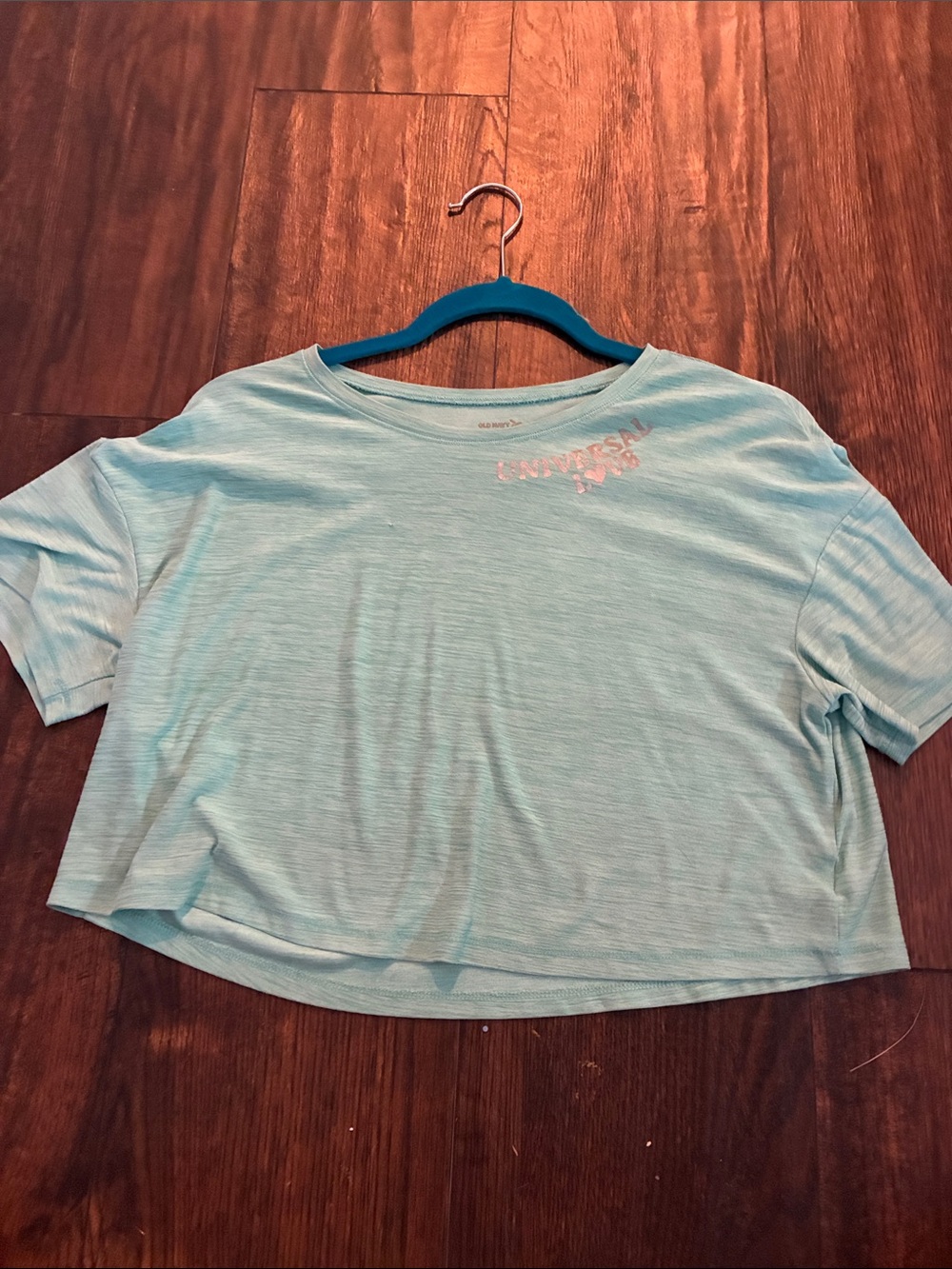 Light Blue Women's Crop Tee ‘Universal Love’ - “Old Navy”